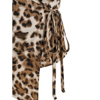 Leopard Print Asymmetrical Wrap Cami Top
