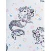 Strappy Unicorn Mermaid Print Criss-cross Bikini Set - LIGHT PINK XXXL