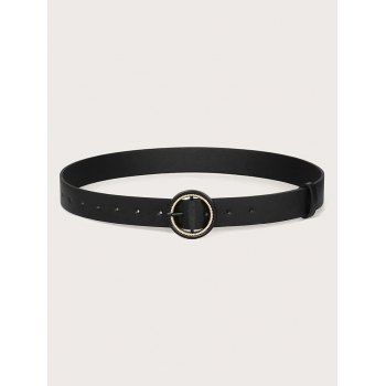 

Metallic Spiral Double Circle Buckle Belt, Black