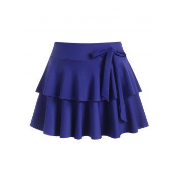 

Layered Flounce Skirted Swim Bottom, Deep blue