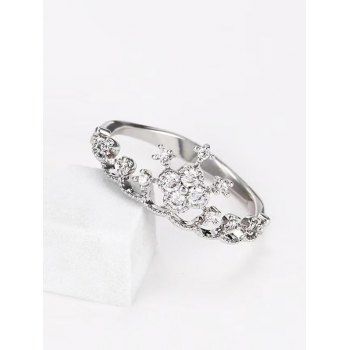 

Hollow Crown Shape Rhinestone Ring, Silver