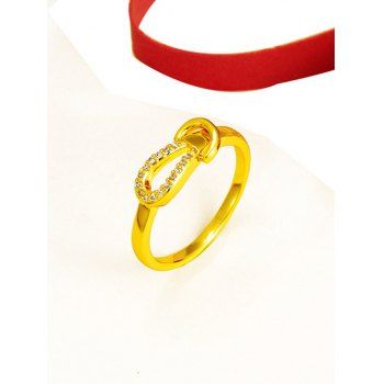 

Zircon Inlaid Knot Finger Ring, Golden