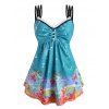 Haut à Bretelles Fines Motif Licorne et Notes de Musique Grande-Taille - Bleu 2X