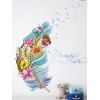 Autocollant Mural Motif Plumes Fleurs Colorées et Papillons - multicolor A 60X45