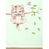 Autocollants Muraux Décoratifs Motif Adorable Chat avec Branches - multicolor A 25X70