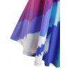 Plus Size Colorful Tie Dye Lace Strap Cross Back Tank Top - multicolor 4X