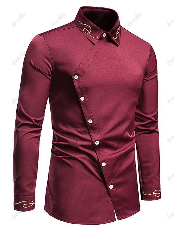 wine red button up shirt