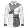 Chemise Boutonnée à Manches Longues Couleur Contrastée - Blanc XL