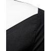 Button Up Long Sleeve Contrast Shirt - BLACK M