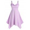 Robe Mouchoir Mi-longue à Col Bénitier - Violet clair 3X
