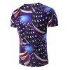 T-shirt à Imprimé 3D Drapeau Américain à Manches Courtes - multicolor S