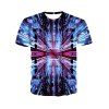 T-shirt à Imprimé 3D Tunnel et Espace à Manches Courtes - Ciel Bleu Foncé XL