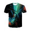 T-Shirt à Manches Courtes avec Impression 3D Fluide - multicolor M