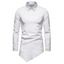 Metallic Thread Embroidered Button Up Asymmetrical Shirt - WHITE XXL