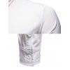 Metallic Thread Embroidered Button Up Asymmetrical Shirt - WHITE XXL