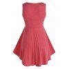 Plus Size Button Lace Bowknot Tank Top - RED 2X