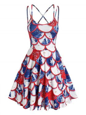 Strappy Star Mermaid Print Dress