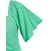 T-shirt Sanglé de Grande Taille à Manches Evasées - Vert 5X | US 30-32
