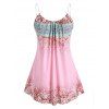 Débardeur Trapèze Tribal Imprimé de Grande Taille - Rose 1X