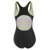 Neon Color Blocking Topstitch Racerback One-piece Swimsuit - YELLOW 2XL