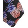 Pineapple Zip Modest Rash Guard One-piece Swimsuit - multicolor XL
