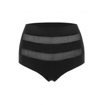 

Mesh Insert Full Coverage Bikini Bottom, Black