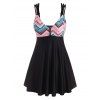 Maillot de Bain Tankini avec Découpe et Bretelles à Imprimé Zig Zag - multicolor S