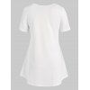 T-shirt à Ourlet Courbé à Imprimé Papillon - Blanc 1X