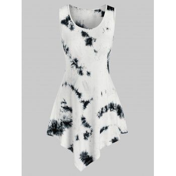 

Tie Dyed Tunic Tank Top, White