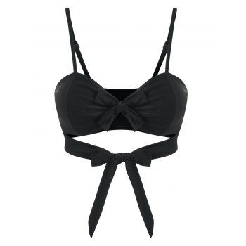 

Cut Out Bowknot Detail Padded Swim Bra, Black