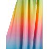 Robe D'Eté Sanglée en Couleur D'Arc-en-ciel Ombrée en Ligne A - multicolor XXXL