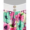 Plus Size Printed Flower Cami Tank Top - multicolor 5X