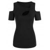 T-Shirt Découpé à Épaules Dénudées - Noir XXL