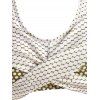 Polka Dot Twisted Colorblock Bikini Swimwear - DEEP GREEN S