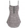 Débardeur Teinté à Demi-Zip à Bretelle - Cuirassé Gris L