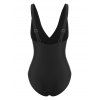 Maillot de Bain Coupe Haute à Volants Une-Pièce - Noir S