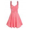 Robe Chinée à Bretelle Bouclée sans Manches - Rose clair L