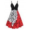 Robe Tordue à Bretelle à Imprimé Abstrait sans Dos de Grande Taille - multicolor 2X