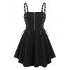 Débardeur Zip en Avant de Grande Taille à Œillet à Lacets - Noir L