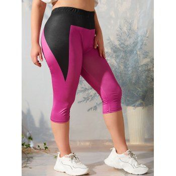 

Plus Size Colorblock Capri Leggings, Multicolor