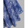 Robe Anneau Bouclée Imprimée Tordue de Grande Taille en Denim - Bleu 5X