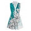 Blouse sans Manches à Fleur Grande Taille - Bleu 1X