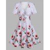 Robe Evasée Plissée à Imprimé Fleur - Violet clair L