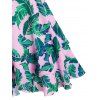 Palm Leaves Print Overlap Cami Dress - PINK XXXL