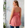 Lace Panel Heathered Ruched Plus Size Cami Top - LIGHT PINK L