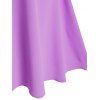Robe Mi-Longue Fendue à Manches de Cloche de Grande Taille - Violet clair L