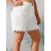 Short Panneau en Dentelle à Taille Haute de Grande Taille - Blanc 3X