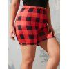 Short Décontracté à Carreaux Imprimé à Taille Haute de Grande Taille - multicolor 4X