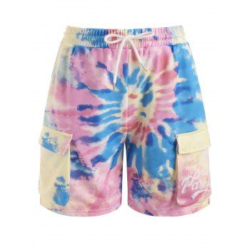 

Tie Dye Letter Print Sweatshorts, Multicolor