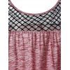 Plus Size Fishnet Mesh Panel Heathered T Shirt - multicolor M | US 10